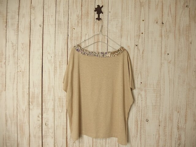 コラージュTシャツ/ベージュ6-2の画像1枚目