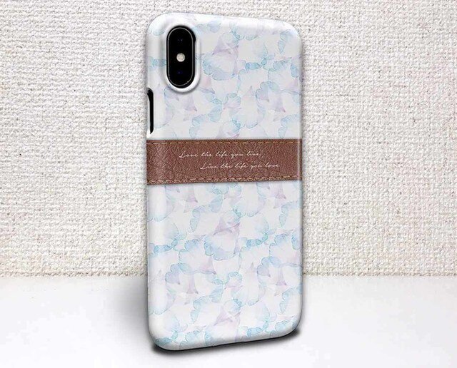 iphone ハードケース iPhoneX iphone8 花柄 Love the life Blueの画像1枚目