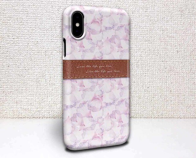 iphone ハードケース iPhoneX iphone8 花柄 Love the life Pinkの画像1枚目