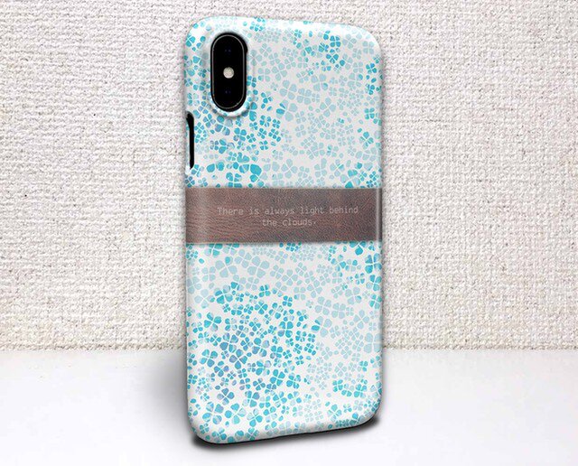 iphone ハードケース iPhoneX iphone8 iphone8 plus 花柄 紫陽花(あじさい) ブルーの画像1枚目