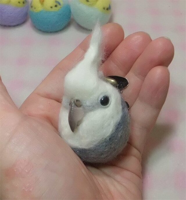 選べる2タイプ コロコロ 丸顔 羊毛の小鳥 オカメインコ Wf ホワイトフェイス Iichi ハンドメイド クラフト作品 手仕事品の通販