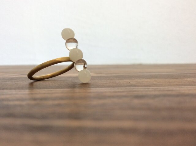 ⚪︎⚪︎⚪︎ring 『glass+brass jewelry』【ガラスリング】の画像1枚目
