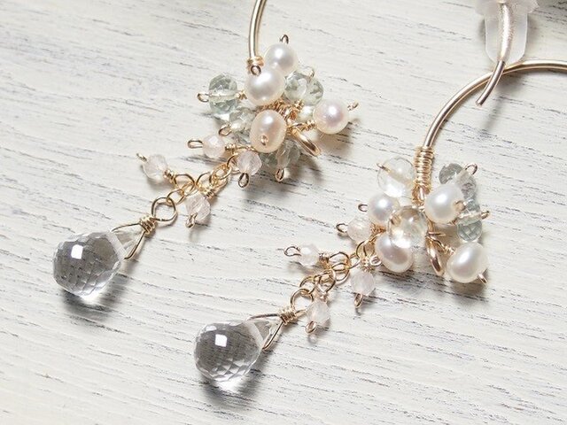 水面のきらめき(フープピアス 14kgf)の画像1枚目