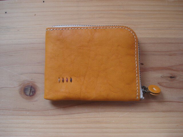 ファスナー財布 イエロー【受注製作】の画像1枚目