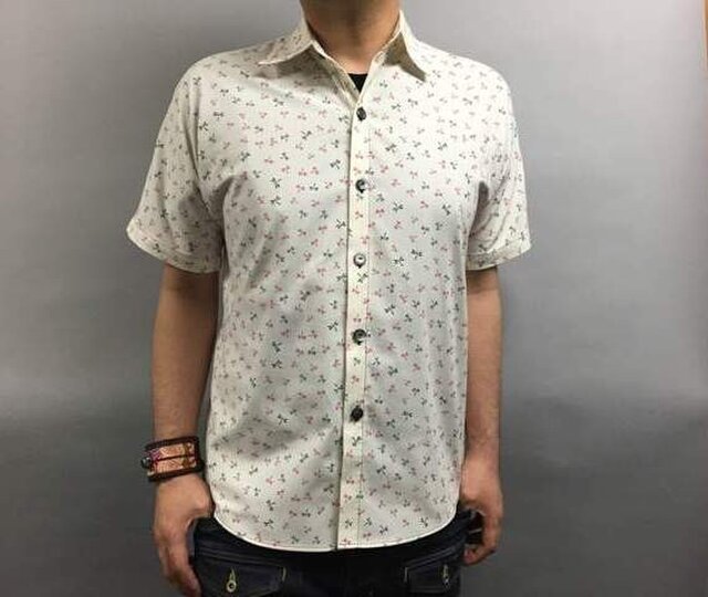 半袖和柄シャツ(蜻蛉柄)の画像1枚目