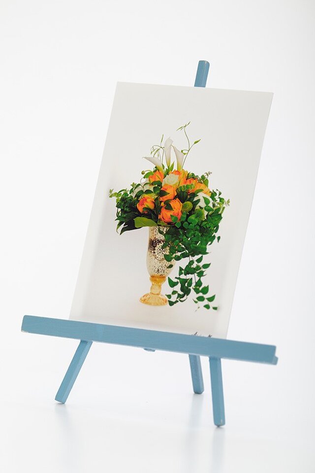 手作りイーゼルとPhoto Post Card(花)5枚セットの画像1枚目
