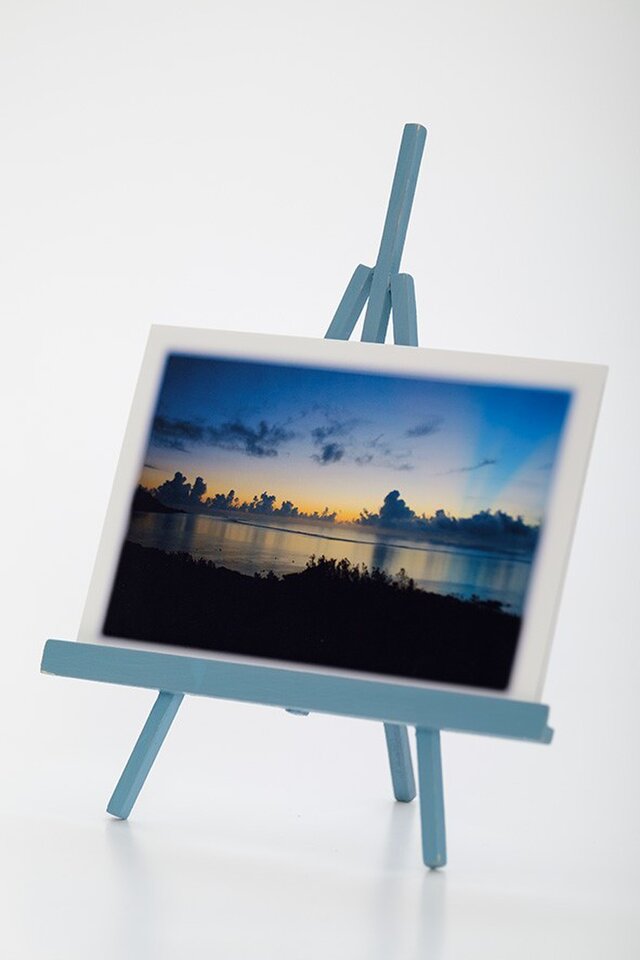 手作りイーゼルとPhoto Post Card(風景)5枚セットの画像1枚目