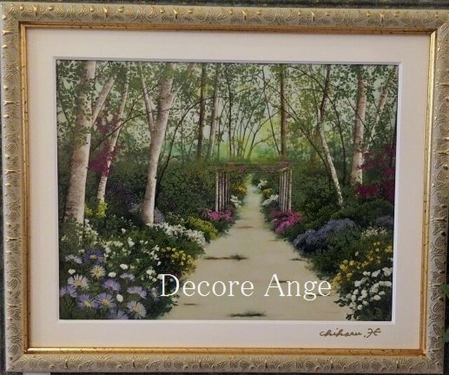 癒しの押し花風景画「やすらぎの風景」の画像1枚目
