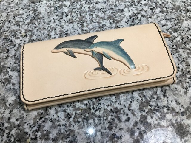 イルカ大好き長財布の画像1枚目