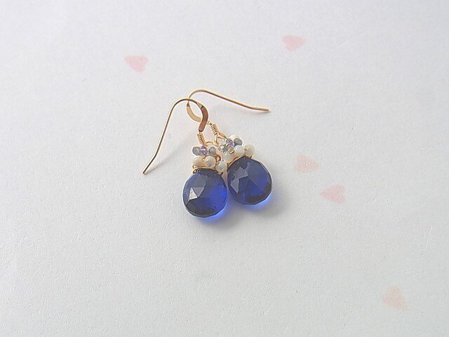夜空のピアス*夜空のイヤリング*midnight blue*14Kgf ピアス*no.109の画像1枚目