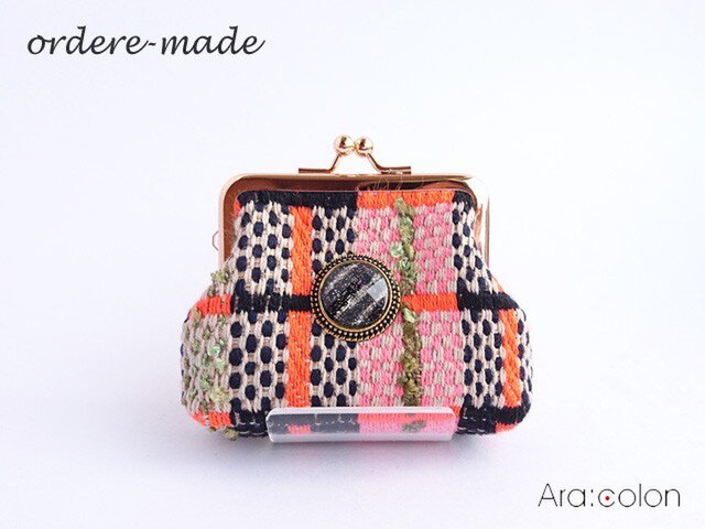 【角丸SS Pouch】"MALHIA KENT" FANCY TWEED /16-SS001の画像1枚目