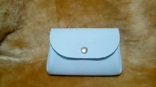 アコーディオン♪ パステルカラーお財布(アクアブルー シボ柄)の画像1枚目
