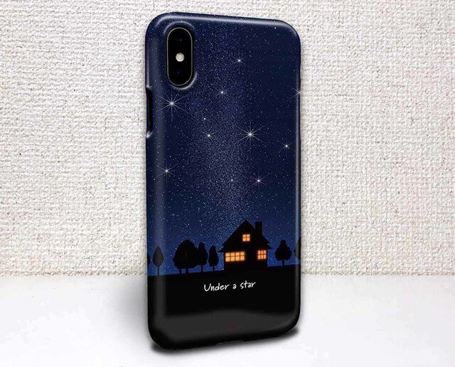 iphone ハードケース iPhoneX iphone8 iphone8 plus iphone7 星空 星の下で灯るの画像1枚目