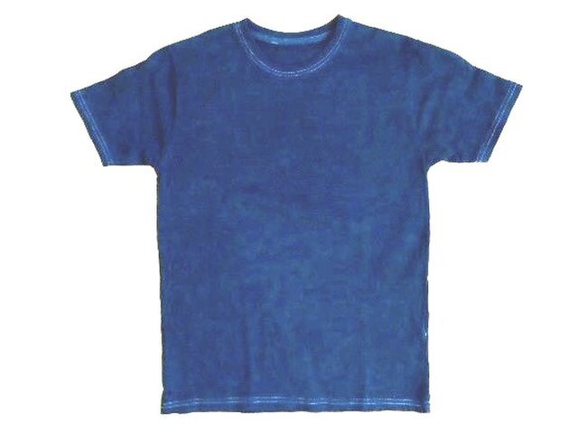 ◆100%自然素材 天然灰汁発酵建て 本藍染◆ オーガニックコットンTシャツ (Lサイズ)の画像1枚目