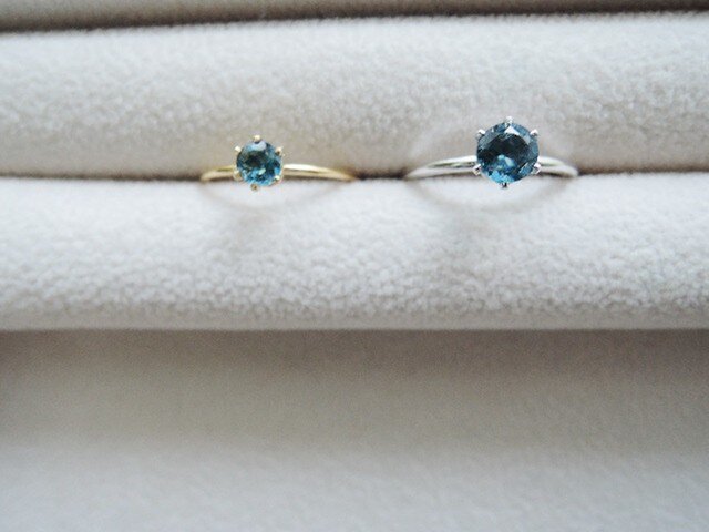 ロンドンブルートパーズ 宝石質 ラウンドファセットカット 4㎜ルース