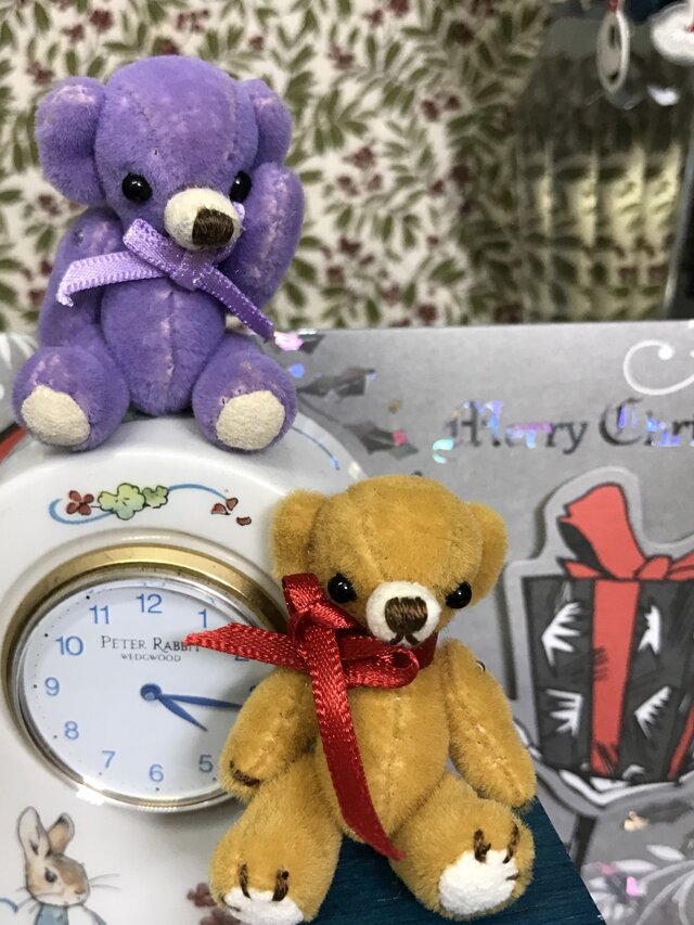 テディベア カラチャンとカルメラちゃん ミニチュアの画像1枚目