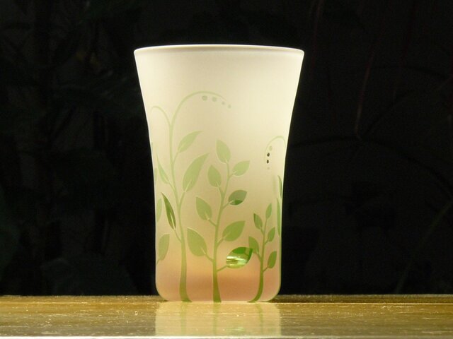 若葉のタンブラー ピンク×緑(1個)の画像1枚目