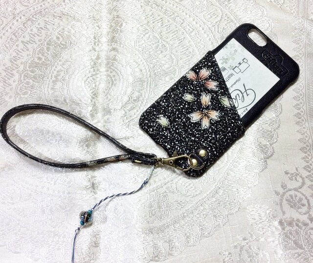 iPhone6対応「お財布ケータイ」仕様カバー『夜桜』の画像1枚目