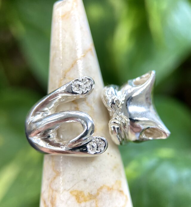 k14WG リング　ムーンストーン　ヴィンテージ品 ヴィンテージ シルバー ムーンストーン リングk14WG シルバー]ムーンリング