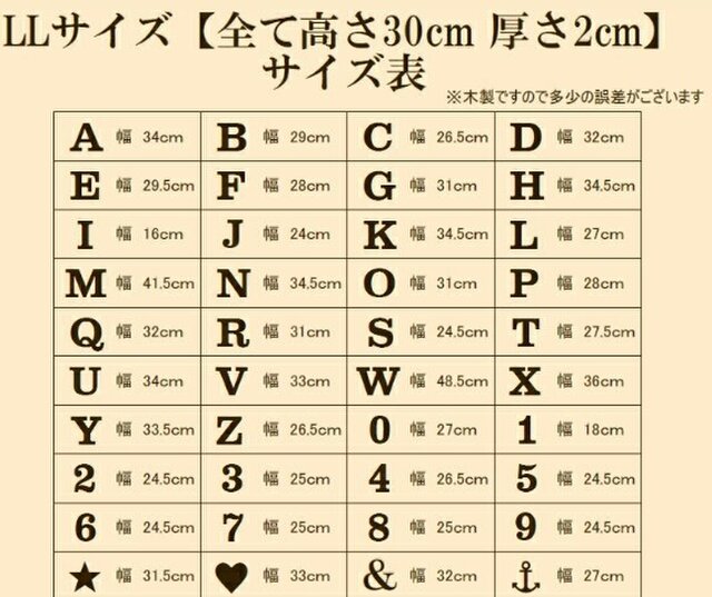 木製オブジェ(モス)ＬＬサイズ(30cm)×１点「Ｕ・Ｖ・Ｗ・Ｘ・Ｙ