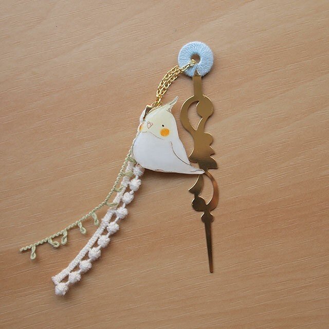 プラバンブックマーカー＊オカメインコ白B