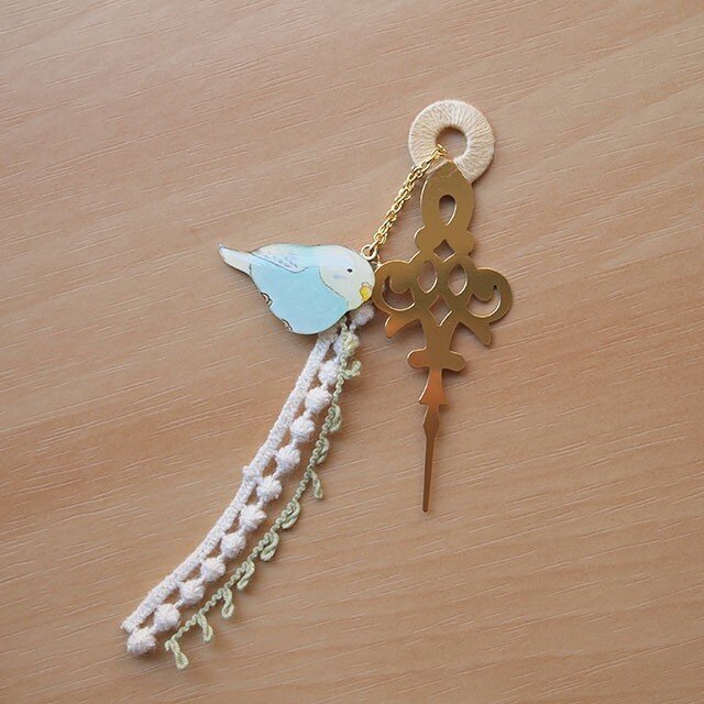 プラバンブックマーカー＊セキセイインコ空色A