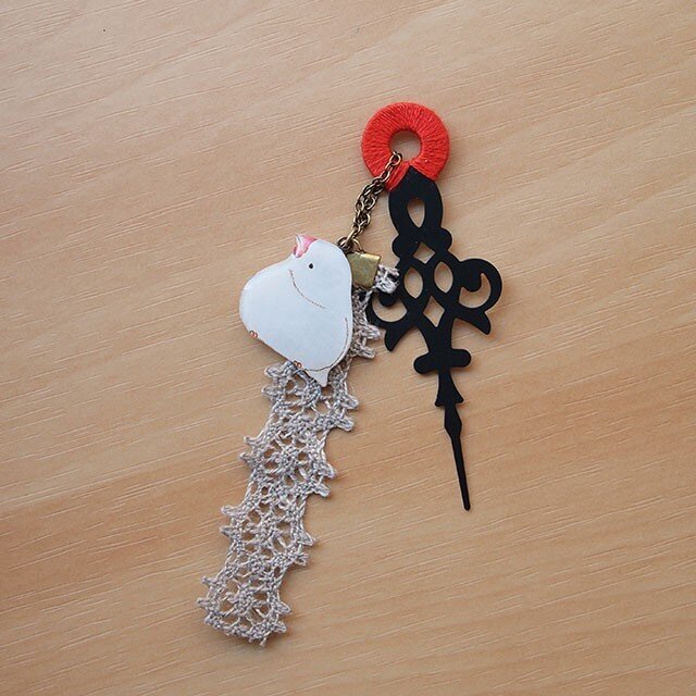 プラバンブックマーカー＊白文鳥A