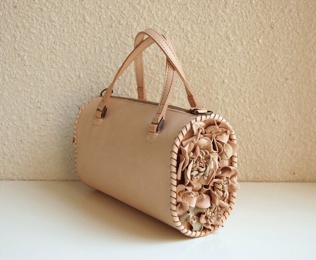 petals筒型レザーバッグ_sbの画像1枚目