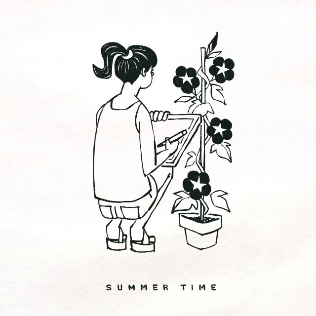 半袖 Tシャツ 『アサガオ観察・女子』 メンズ レディース