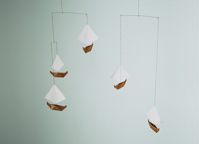 帆船のモビール | iichi 日々の暮らしを心地よくするハンドメイドや