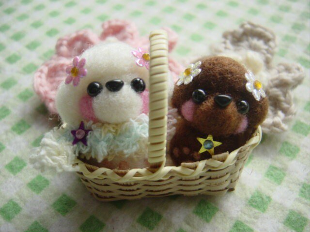 羊毛フェルト トイ・プードル2点セット☆彡 | iichi 日々の暮らしを