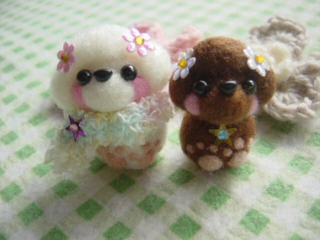 羊毛フェルト トイ・プードル2点セット☆彡 | iichi 日々の暮らしを