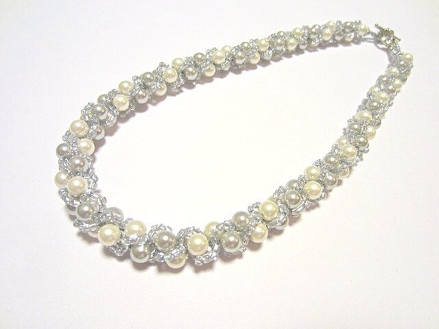 【再販】silver pearl necklaceの画像1枚目
