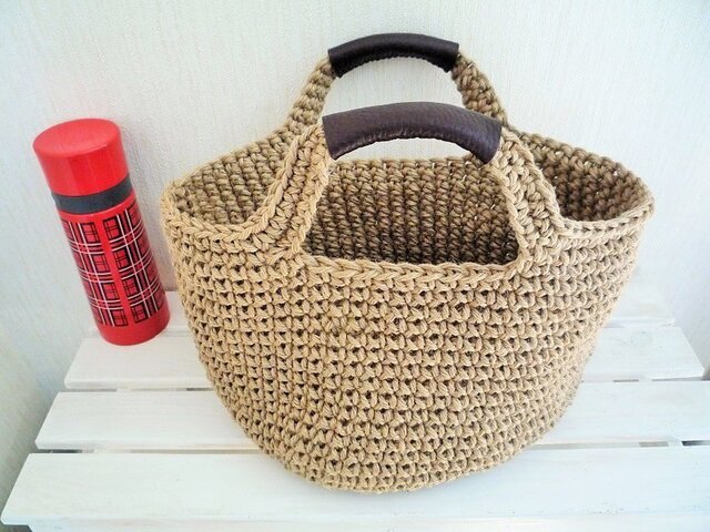 麻ひもカゴbagの画像1枚目