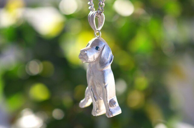 ブルーダイヤモンド ドッグ ペンダントネックレス Iichi ハンドメイド クラフト作品 手仕事品の通販