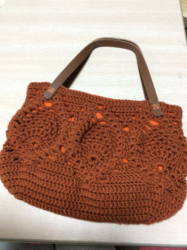 【受注製作】パイナップル編みのバッグの画像1枚目