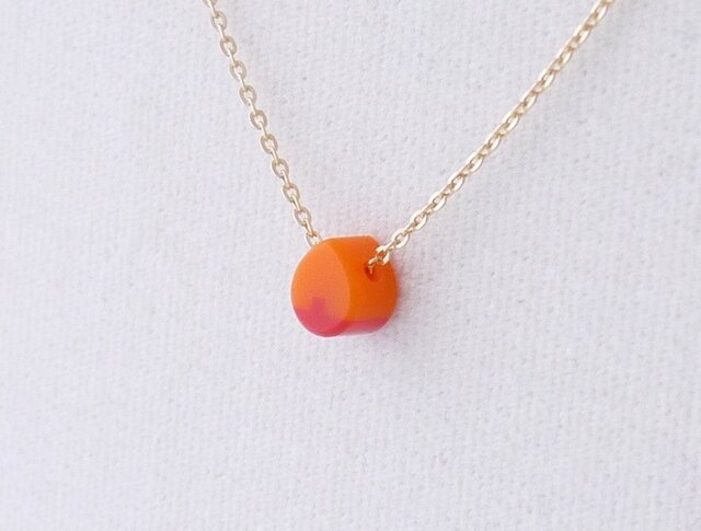 ネックレス Drop micro 橙 × 赤の画像1枚目