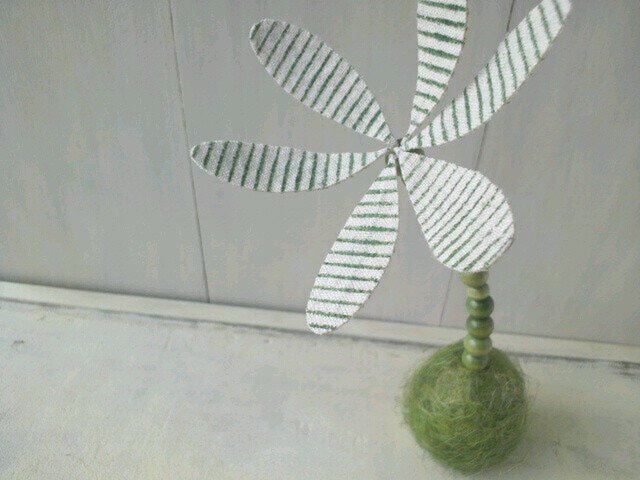 麻の苔玉 縞々Ⅰの画像1枚目