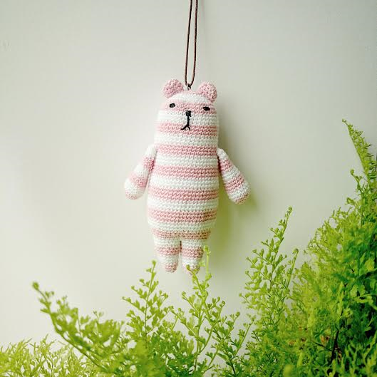 amigurumi * クーマmini(ピンク×白)の画像1枚目