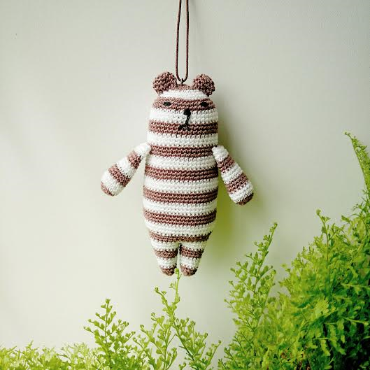 amigurumi * クーマmini(ブラウン×白)の画像1枚目