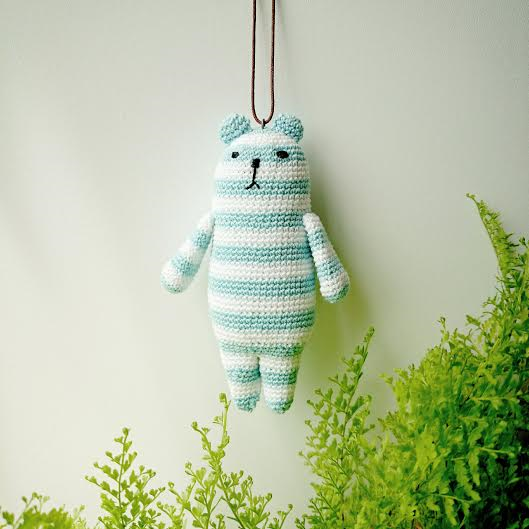 amigurumi * クーマmini(水色×白)の画像1枚目