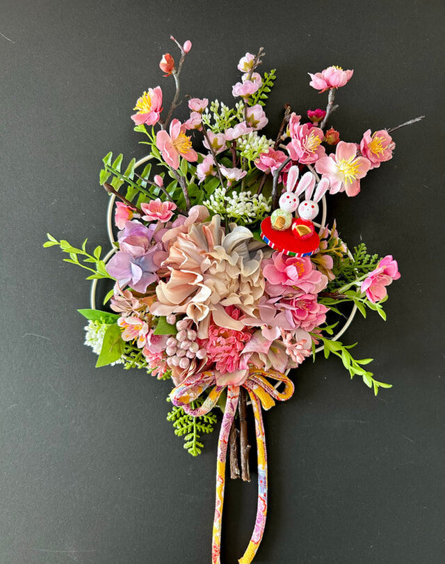 出産お祝い・ご結婚お祝い♡ うさぎ雛の壁掛け飾り