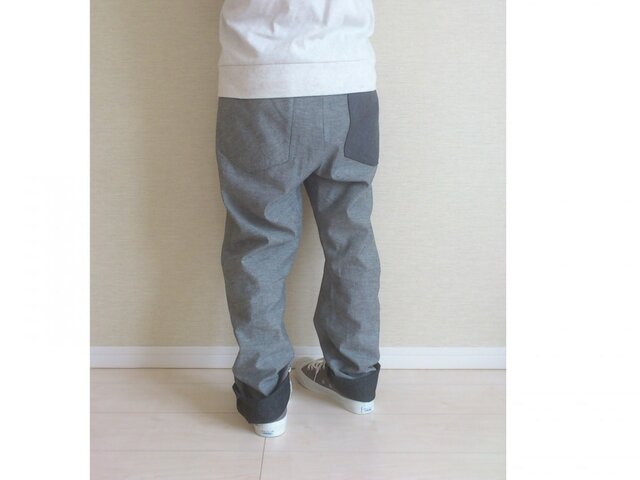 ※オーダー品※デニムのゆるパンツ120(杢グレー)の画像1枚目
