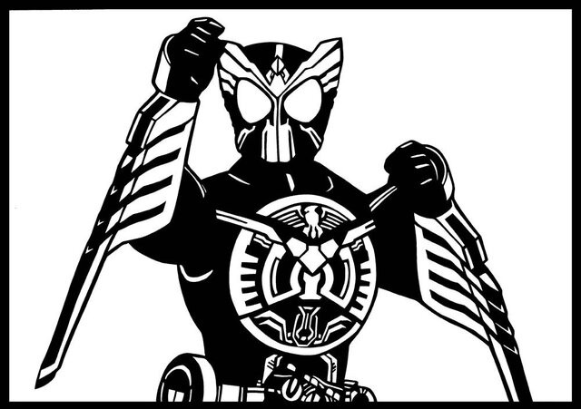 切り絵「仮面ライダーOOO」 | iichi 日々の暮らしを心地よくする