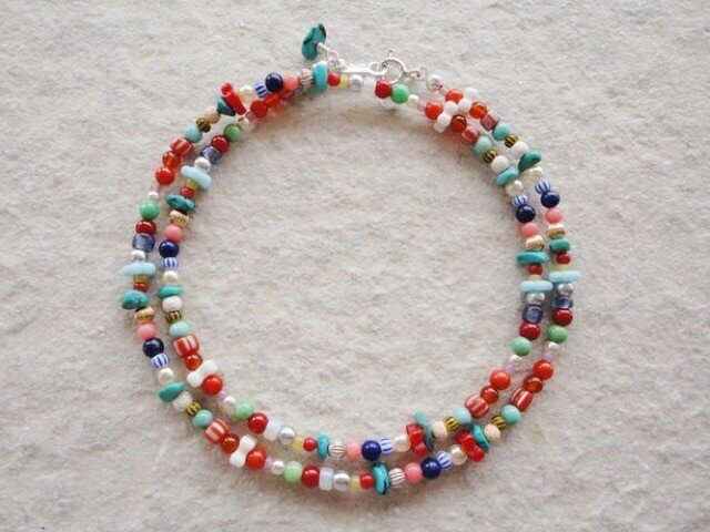 SV925★BEADS NECKLACE★MALTICOLORの画像1枚目