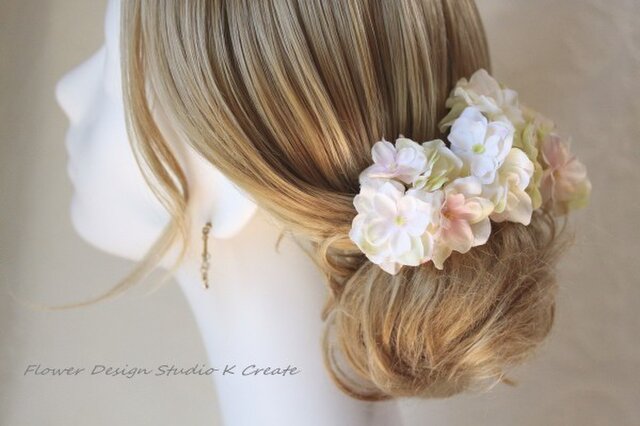 ウェディングに♡優しい色の紫陽花のUピン(GNPK L:3本セット)の画像1枚目