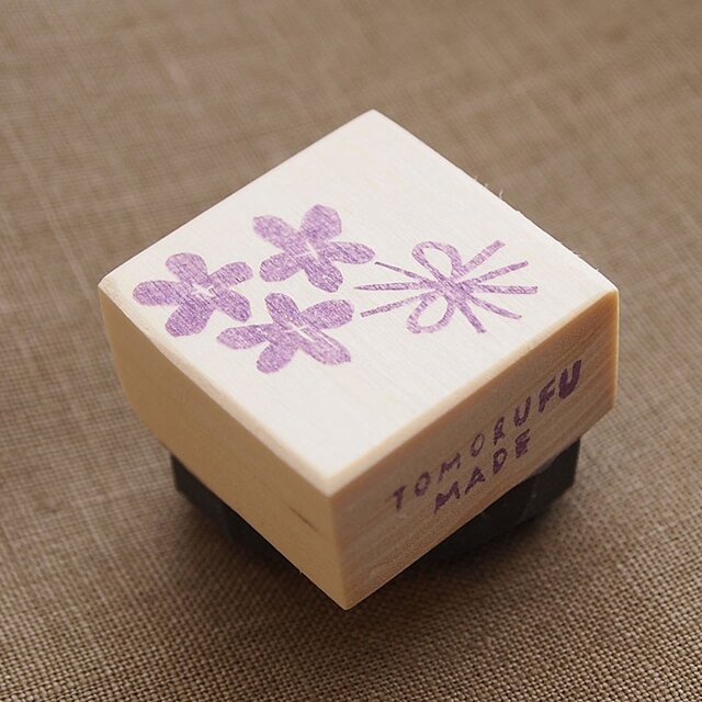 消しゴムはんこ「すみれの花束」の画像1枚目