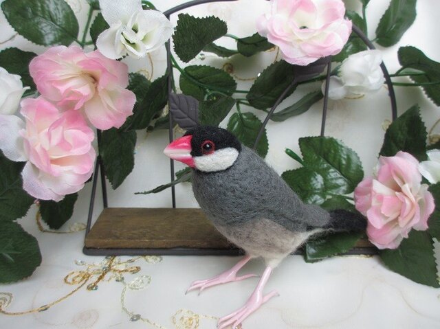 羊毛フェルト ノーマル文鳥の画像1枚目