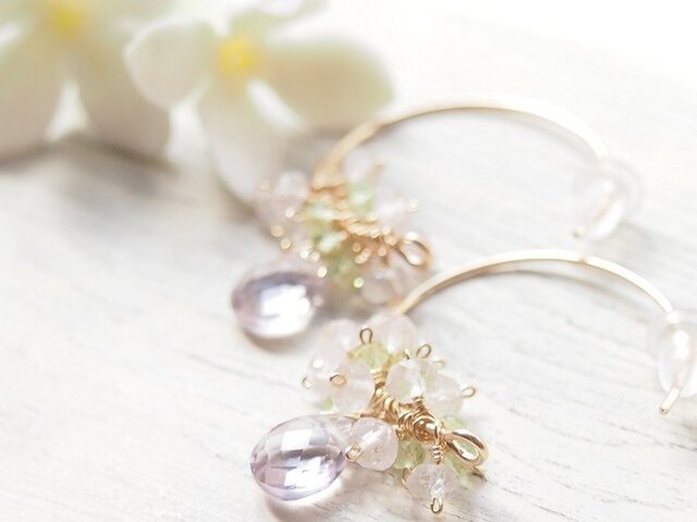 葉桜の頃(フープピアス)の画像1枚目