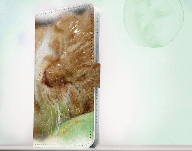 全機種対応 手帳型 スマホケース iPhoneXs iPhone9 iPhoneXs MaxiPhoneX 猫 眠り猫アップ!の画像1枚目